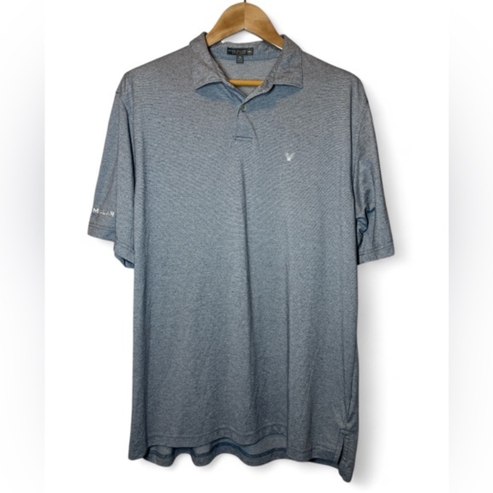 Peter Millar Summer‎ Comfort Men Gray XL Short Sleeve Golf Prep Polo Shirt